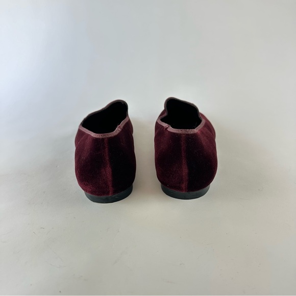 Zara burgundy velvet flat low heel smoking driving loafers 40/9 - Picture 5 of 7